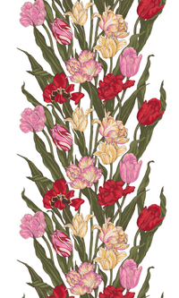 109043-8001; Vallila Kukoistus-pöytäliina Monivärinen-valkoinen / 140x250 cm