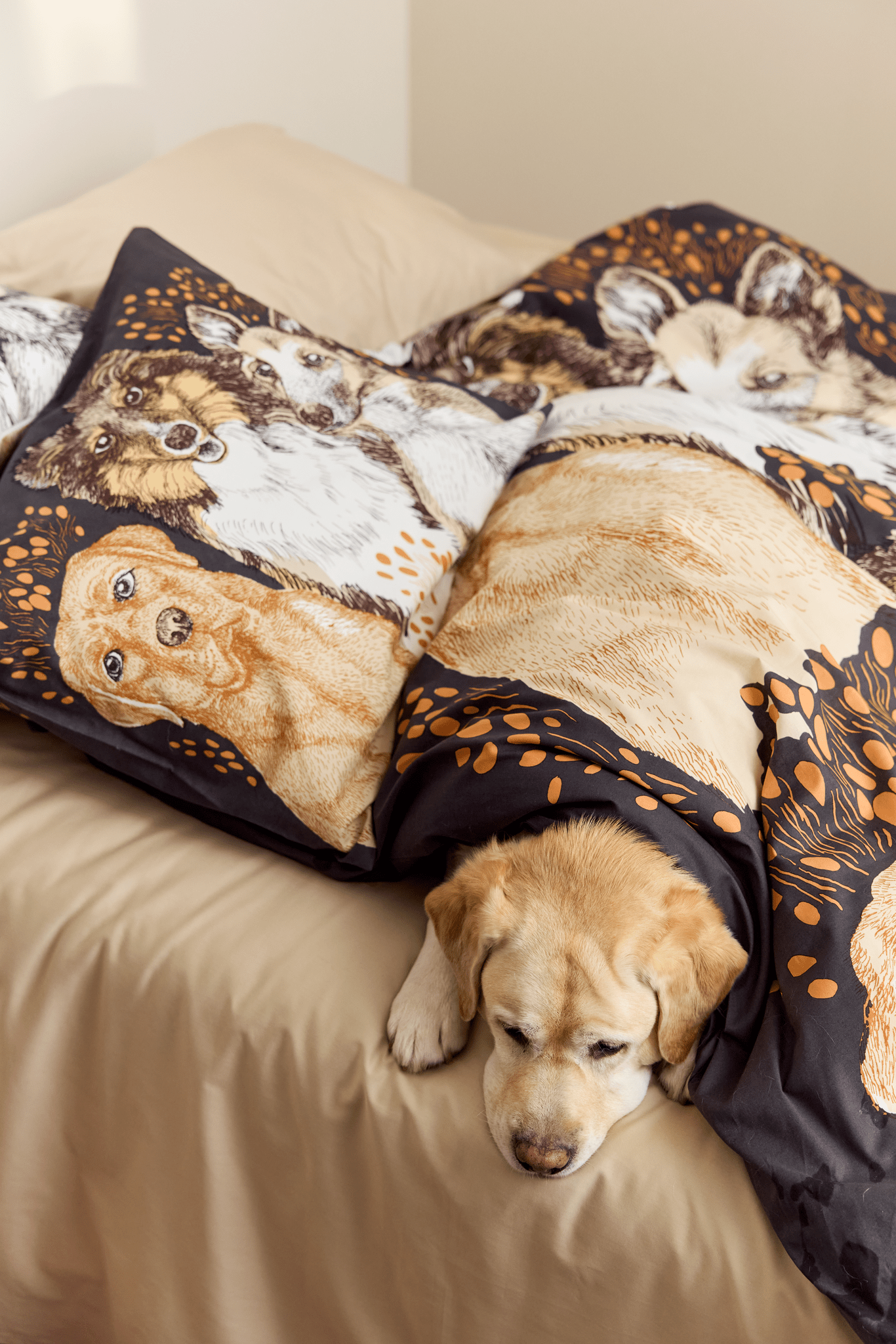 108799-9800_8; Vallila Ystävykset-pussilakanasetti Tummanharmaa / 150x210 cm