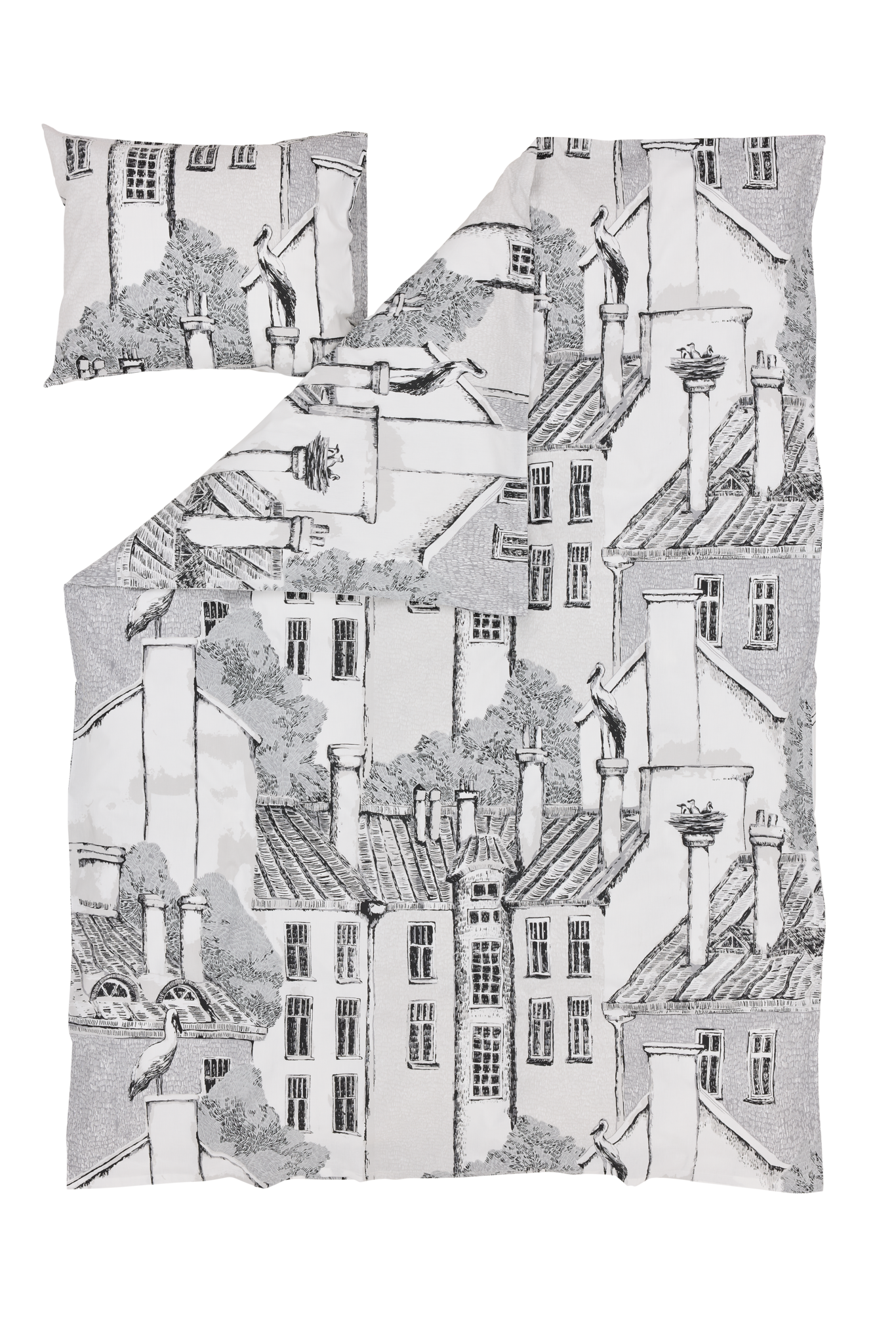 108202-9400; Vallila Korkeuksissa-pussilakanasetti Harmaa / 150x210 cm