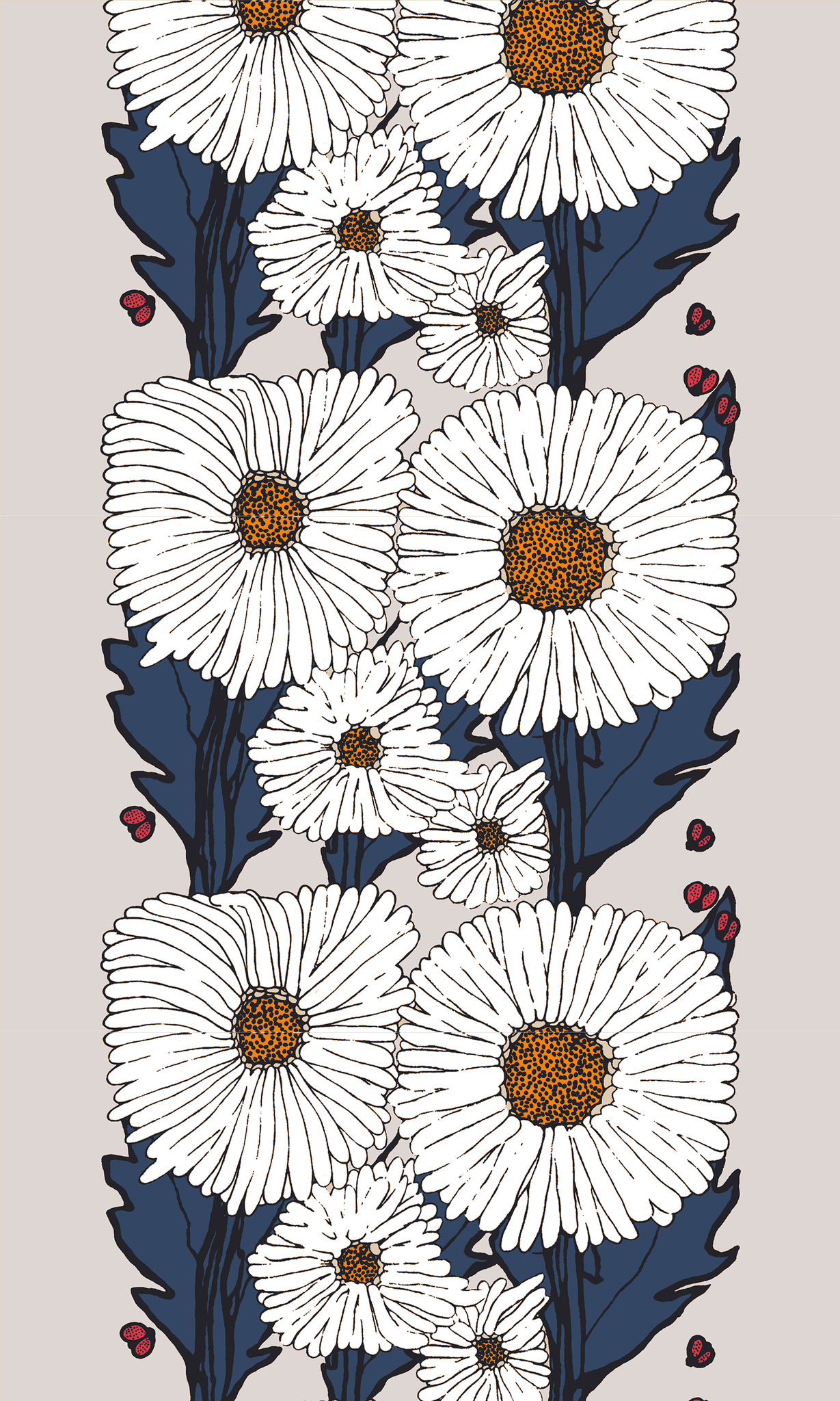 105402-6710; Vallila Hellekesä-vahakangas 145 cm Sininen-beige / 145 cm