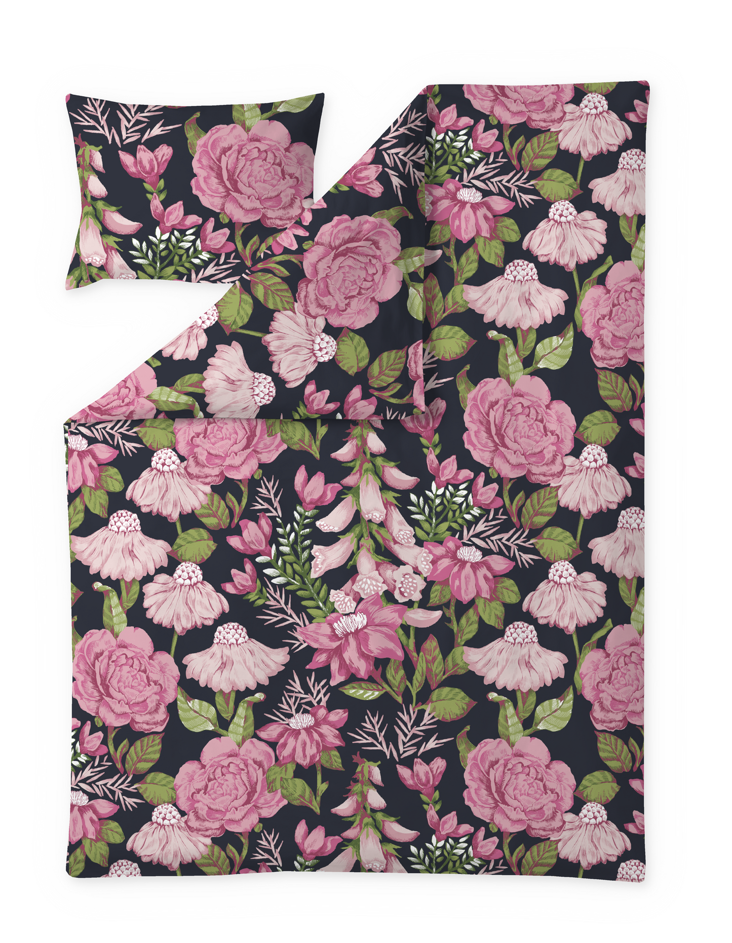 108575-4373; Vallila Lupaus-satiinipussilakanasetti Pinkki / 150x210 cm