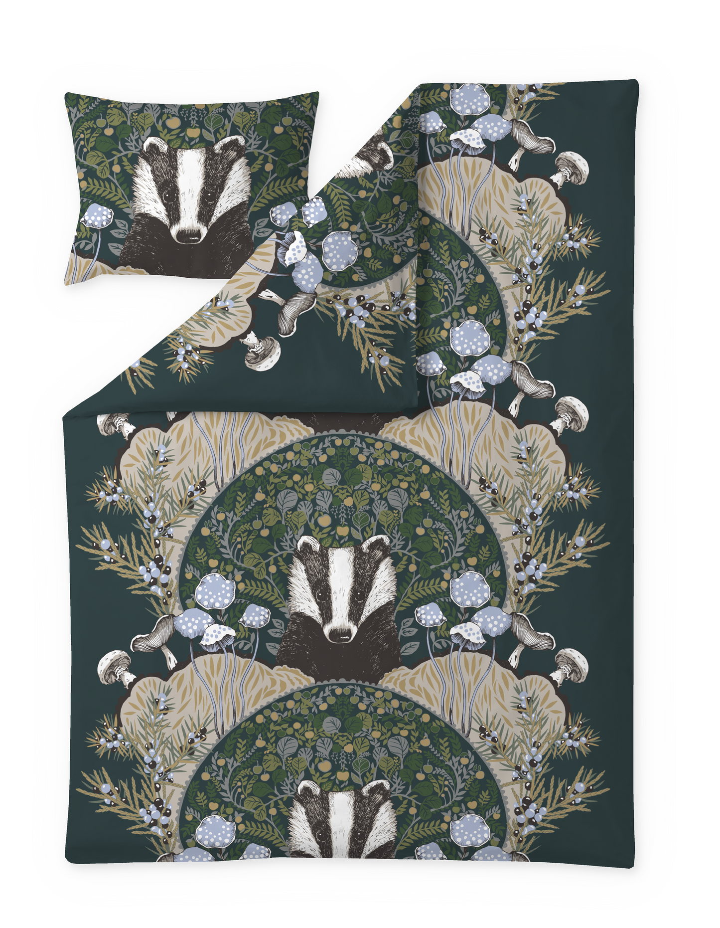 106710-7800; Vallila Yövuoro-pussilakanasetti Tummanvihreä / 150x210 cm