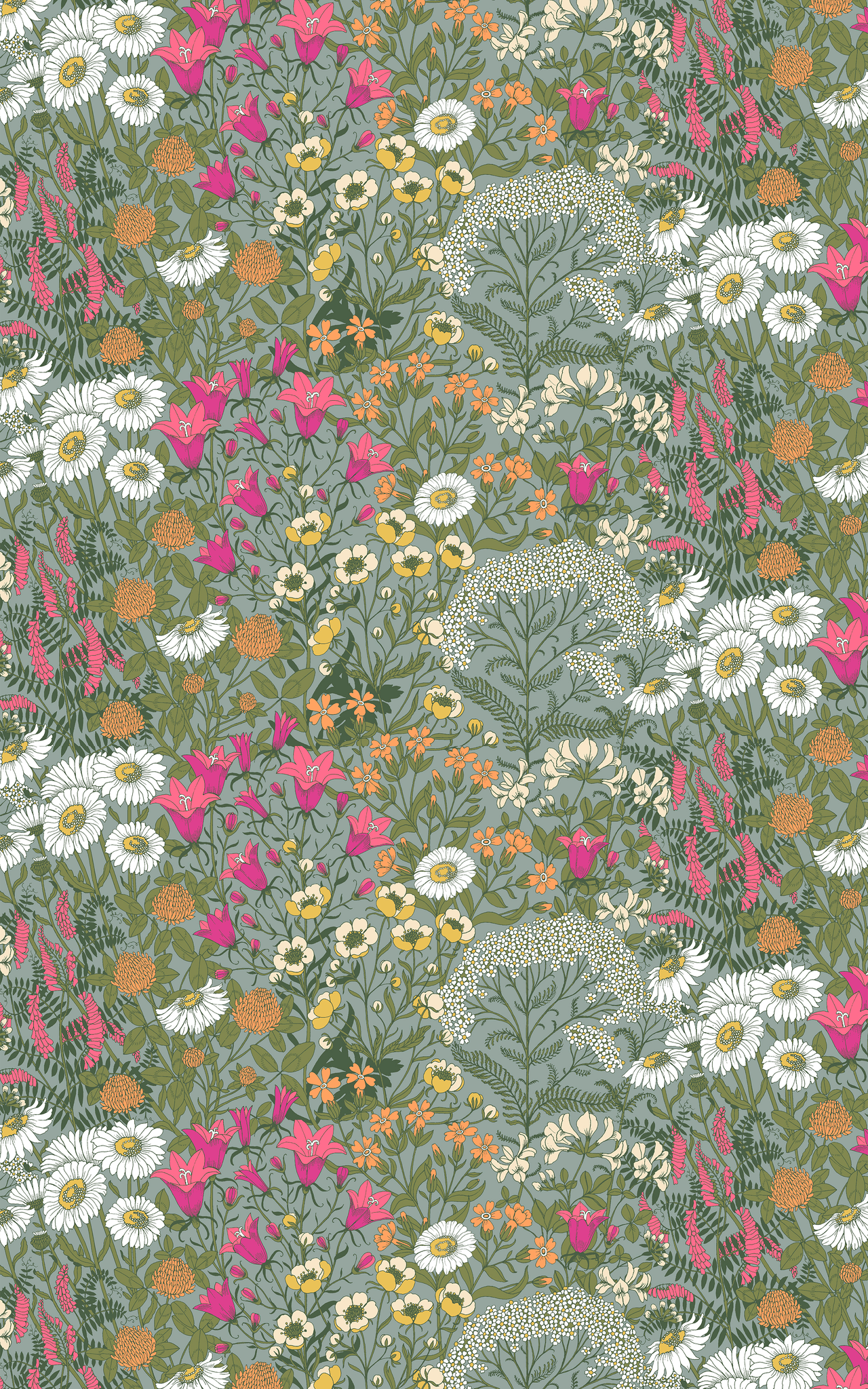 109044-7343; Vallila Ahomaa-pöytäliina Vihreä-pinkki / 145x250 cm 