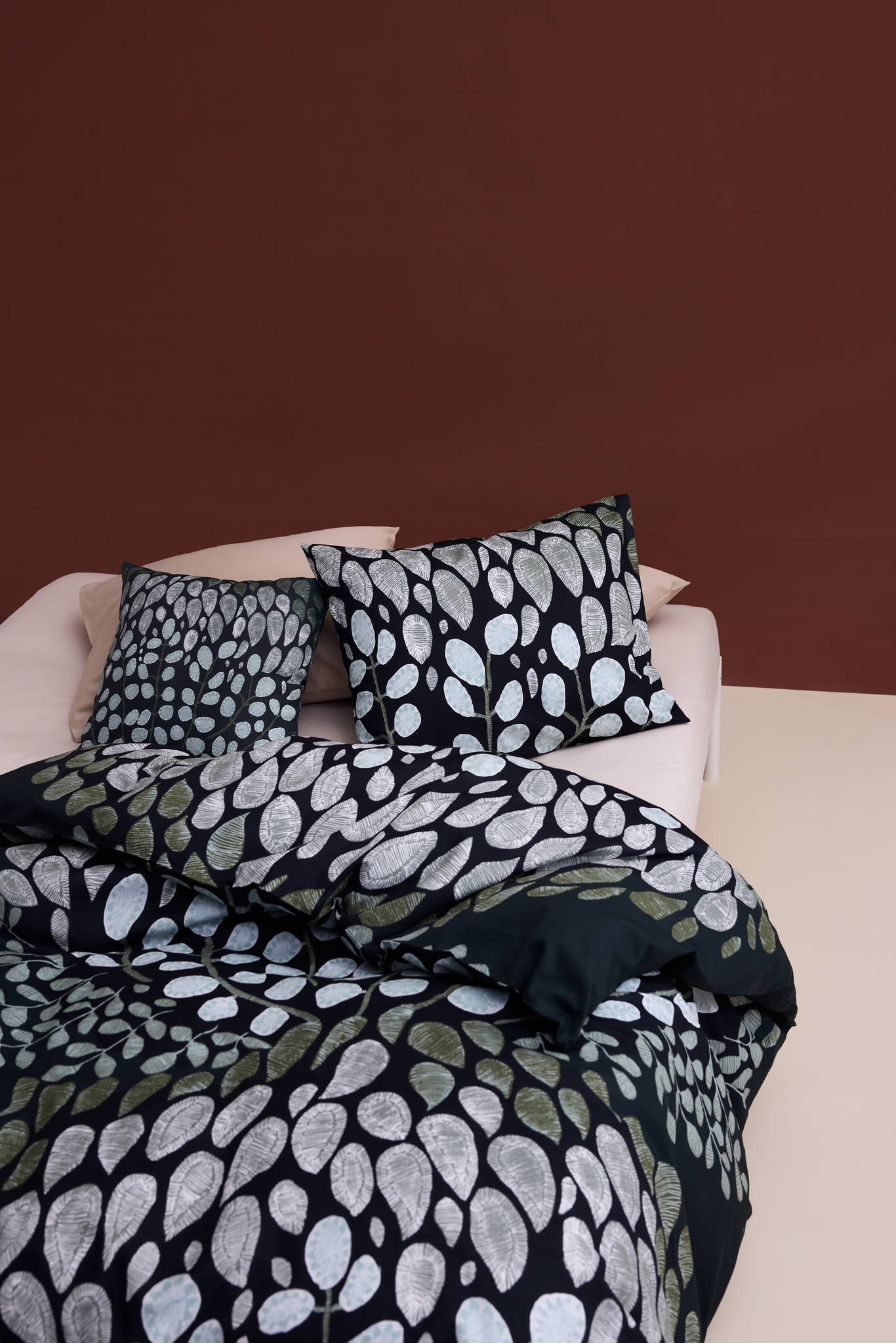 108536-7700_1; Vallila Sydänkukka-pussilakanasetti Vihreä / 150x210 cm 