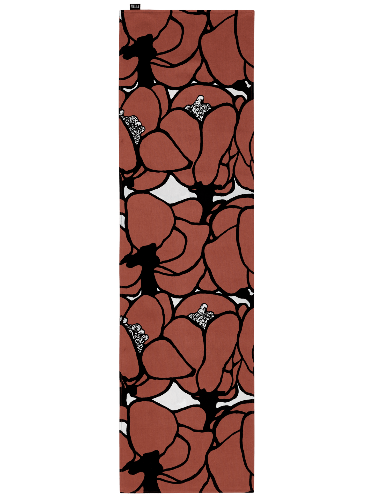 108010-4202; Vallila Makeba-kaitaliina Punainen-harmaa / 40x150 cm 