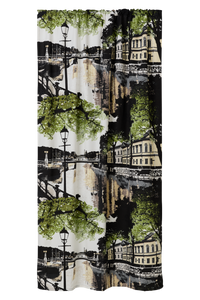 CT000326-7120; Vallila Aurajoki-verho Vihreä-keltainen / 140x250 cm 