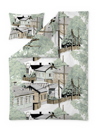 109039-7100; Vallila Naapurusto-pussilakanasetti Mintunvihreä / 150x210 cm 