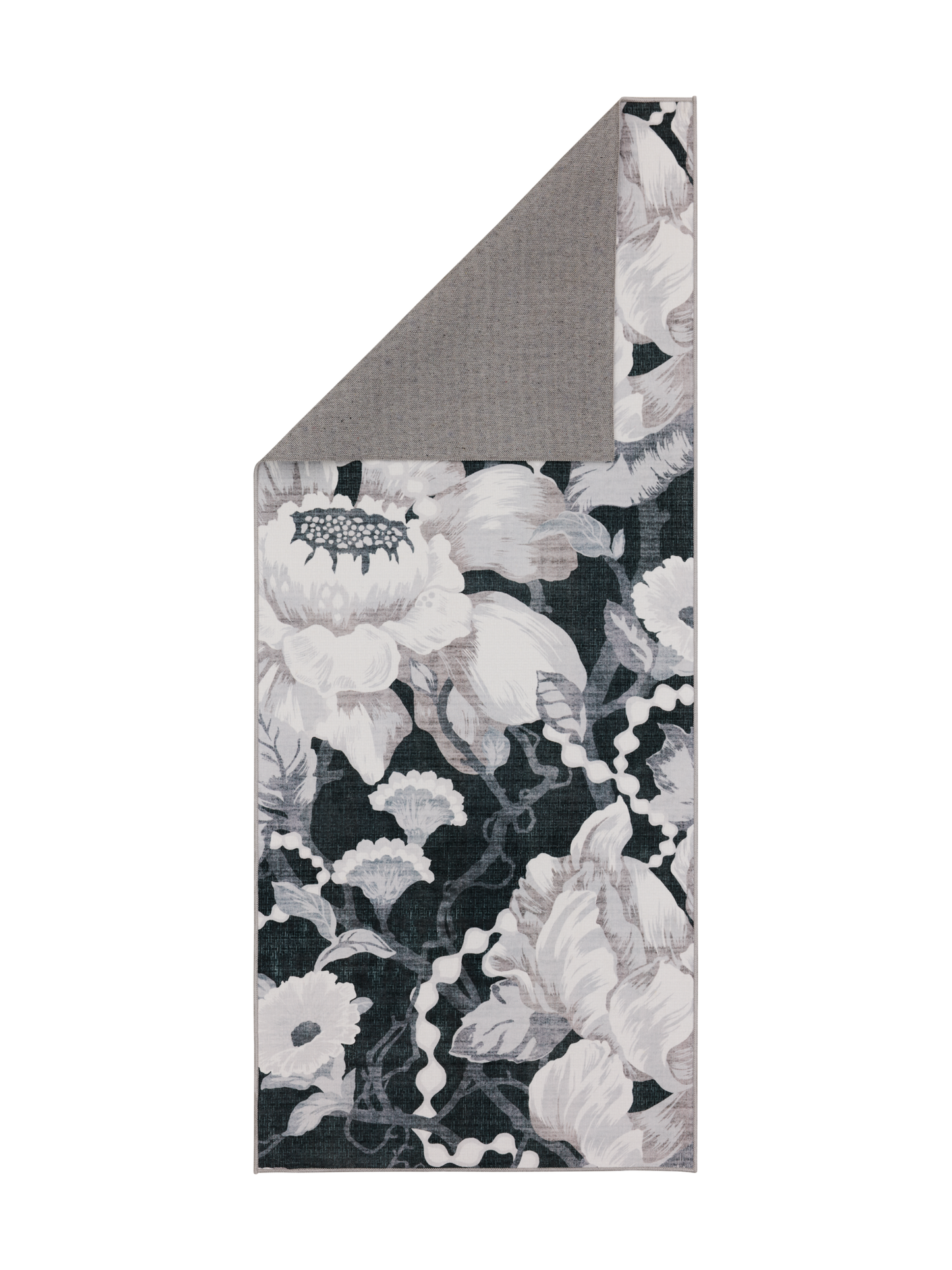 108769-9901_2; Vallila Romanssi-käytävämatto Musta-valkoinen / 80x200 cm 