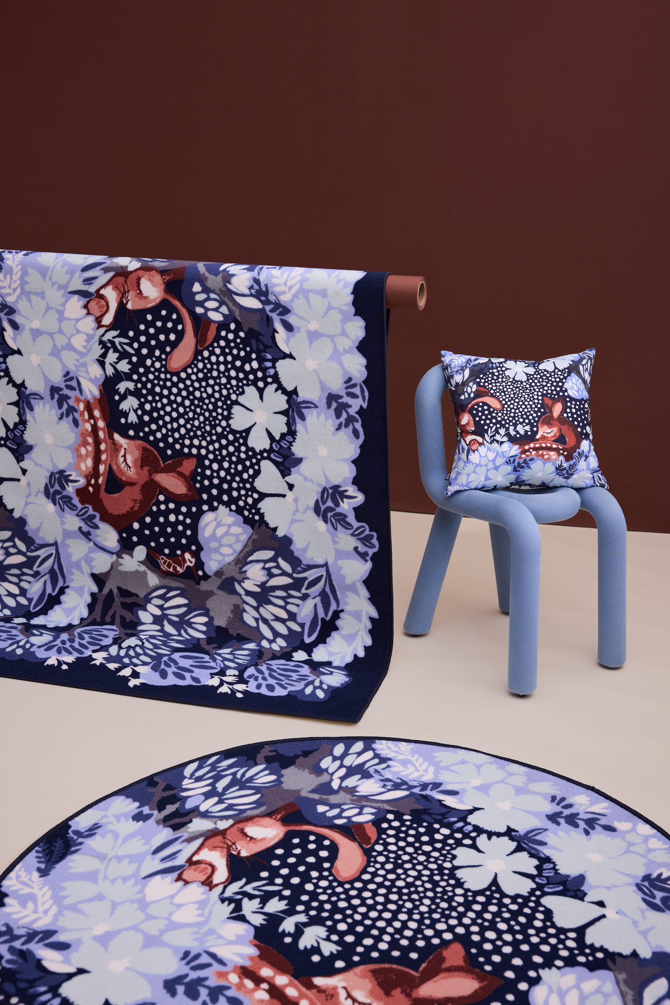 108966-6300_3; Vallila Nokosilla-matto Sininen / Ø133 cm 