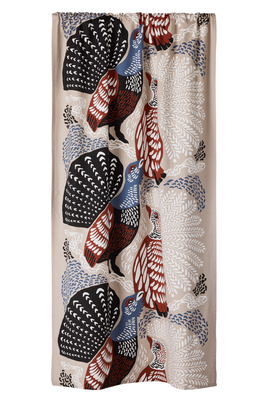23310-42635-1060CU; Vallila Metsänvartijat-verho Beige / Sininen / 140x250 cm 