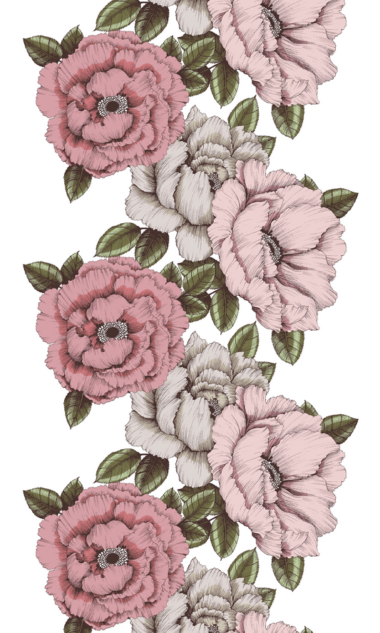 108002-4271; Vallila Alma-pöytäliina Pinkki-vihreä / 145x250 cm 