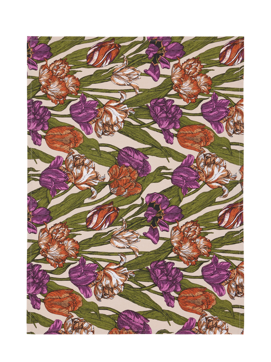 109318-3750; Vallila Kukoistus-keittiöpyyhe 2 kpl Terra-violetti / 50x70 cm 