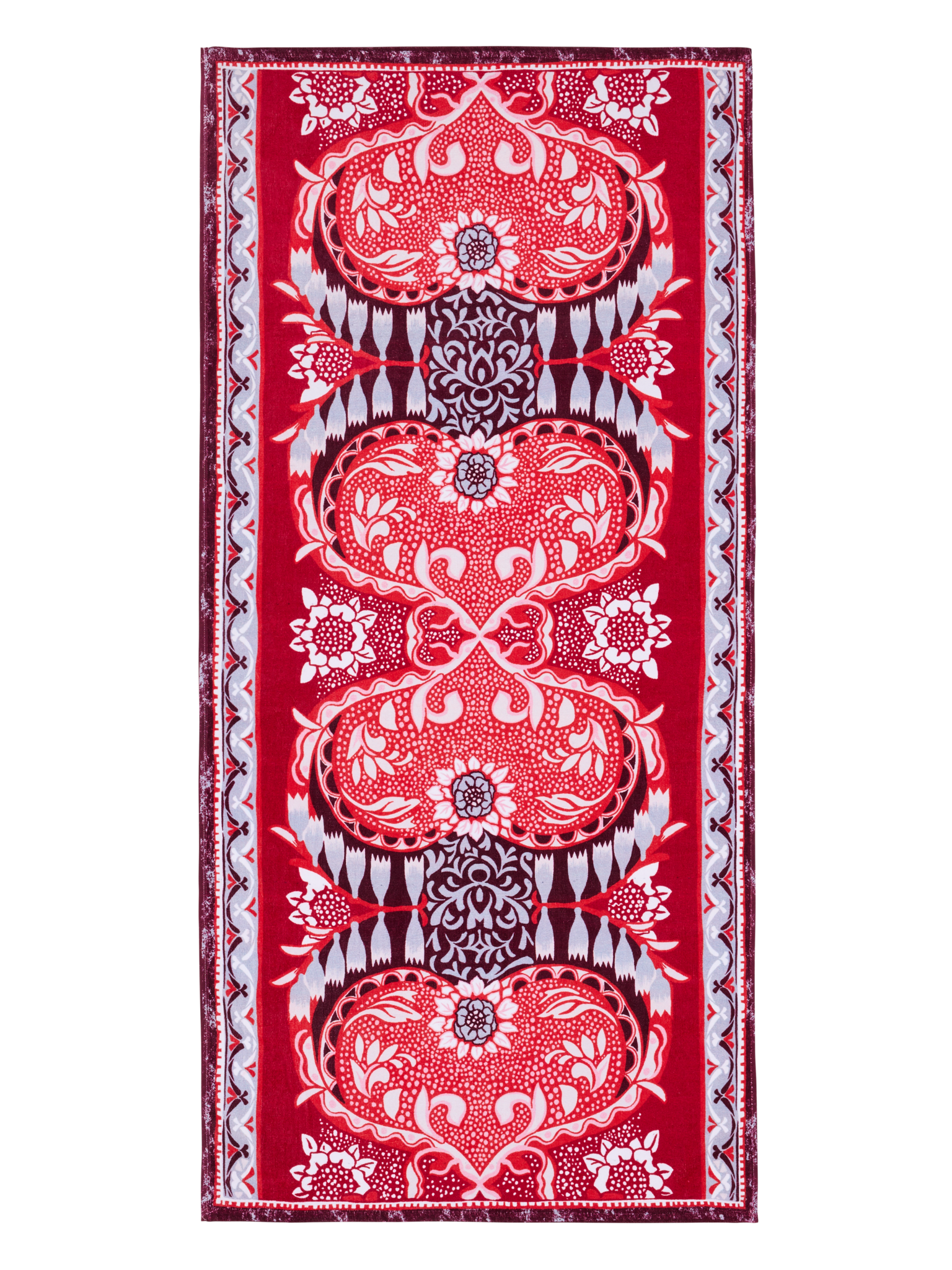 108958-4890_3; Vallila Sumeri-kylpypyyhe Punainen-harmaa / 70x140 cm 