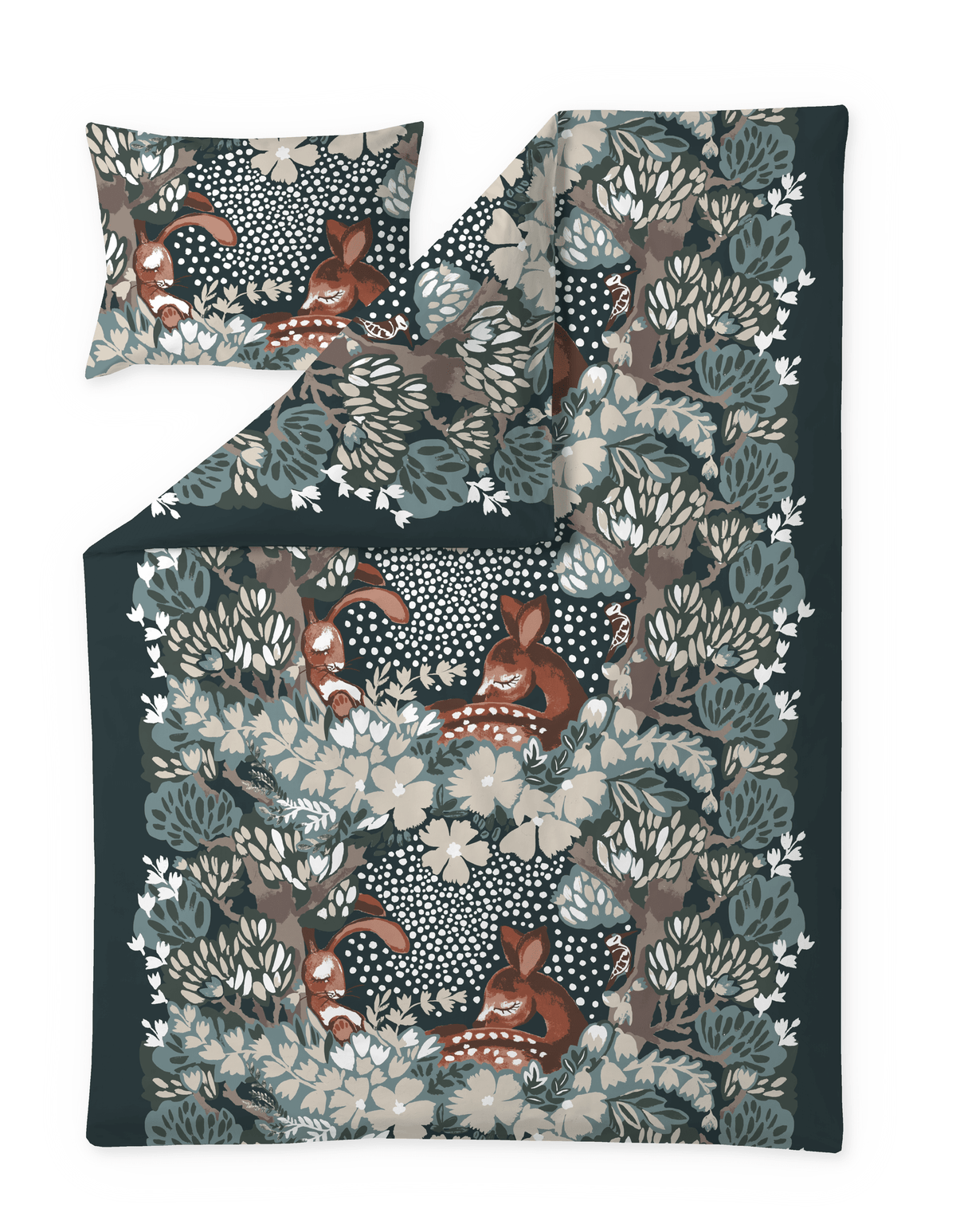 108953-7900; Vallila Nokosilla-pussilakanasetti Teal / 150x210 + 50x60 cm 