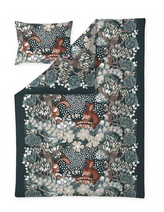 108953-7900; Vallila Nokosilla-pussilakanasetti Teal / 150x210 + 50x60 cm 