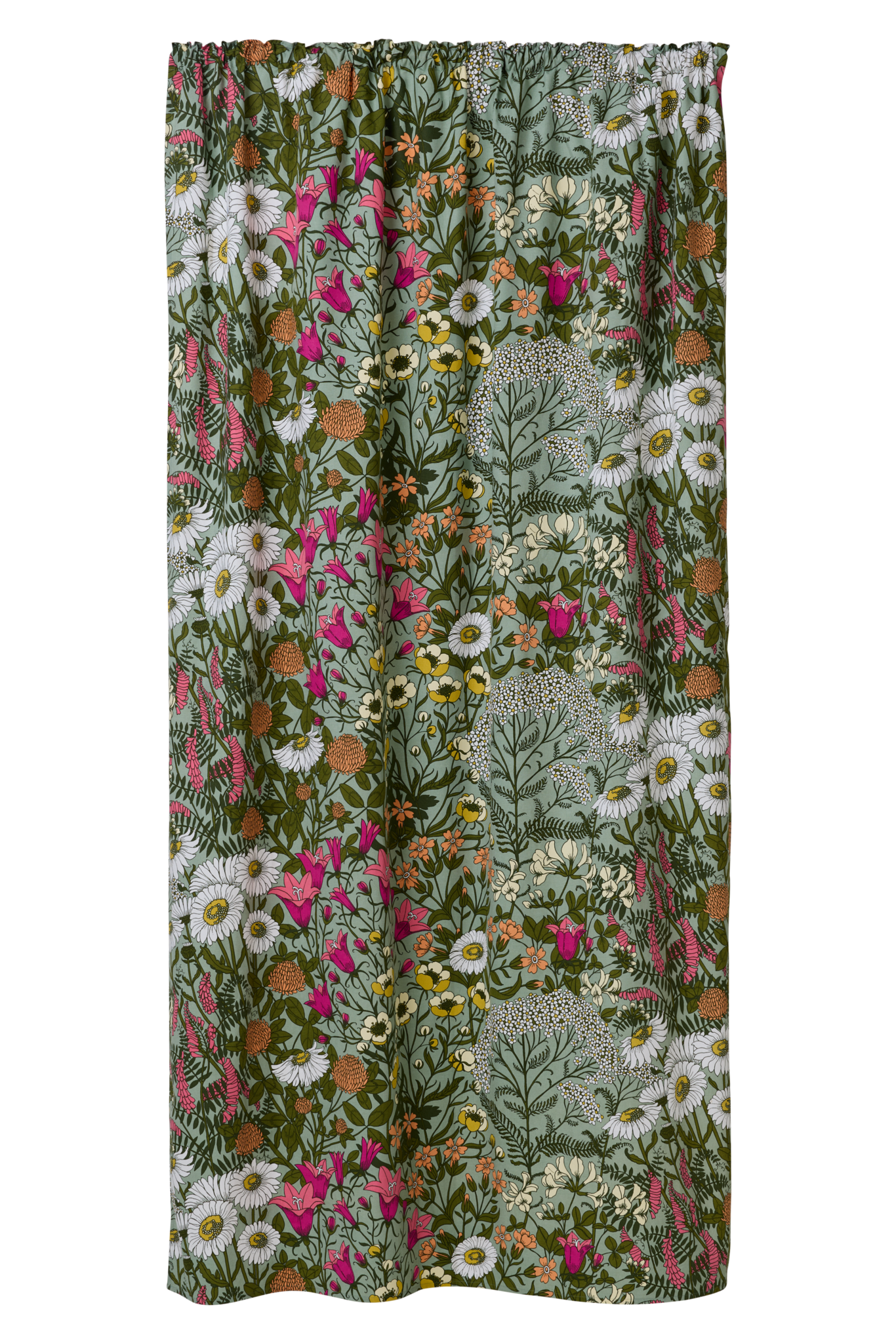 109006-7343; Vallila Ahomaa-verho Vihreä-pinkki / 140x240 cm 