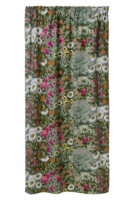 109006-7343; Vallila Ahomaa-verho Vihreä-pinkki / 140x240 cm 