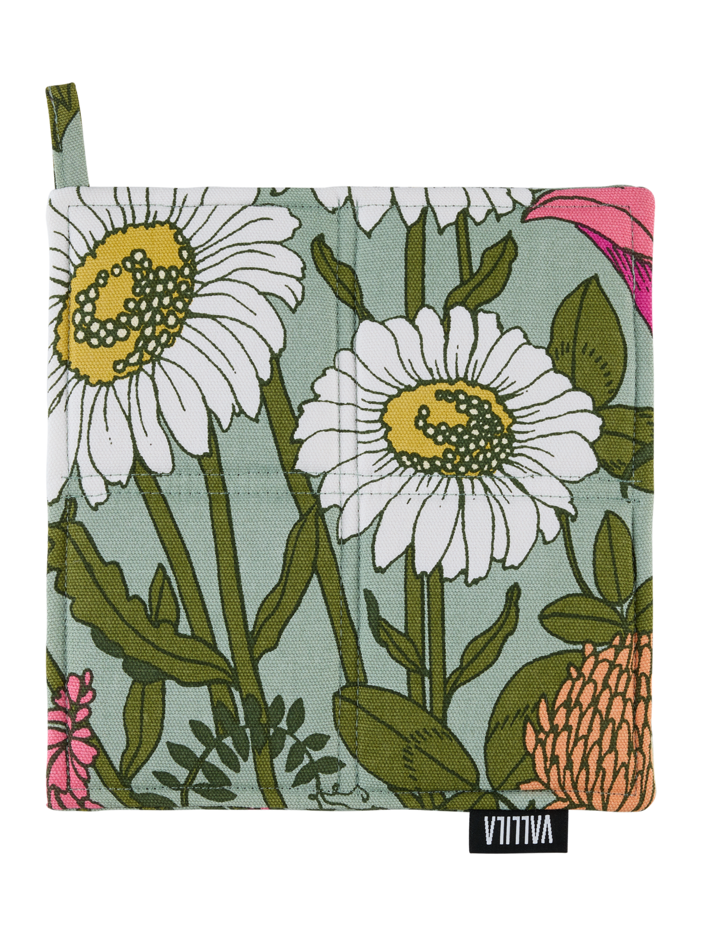 109049-7343; Vallila Ahomaa-patalappu 2 kpl Vihreä-pinkki / 20x20 cm 