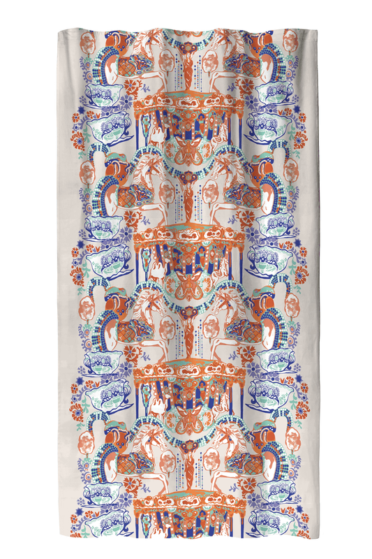 109210-8000; Vallila Fanfaari-verho Monivärinen / 140x240 cm 