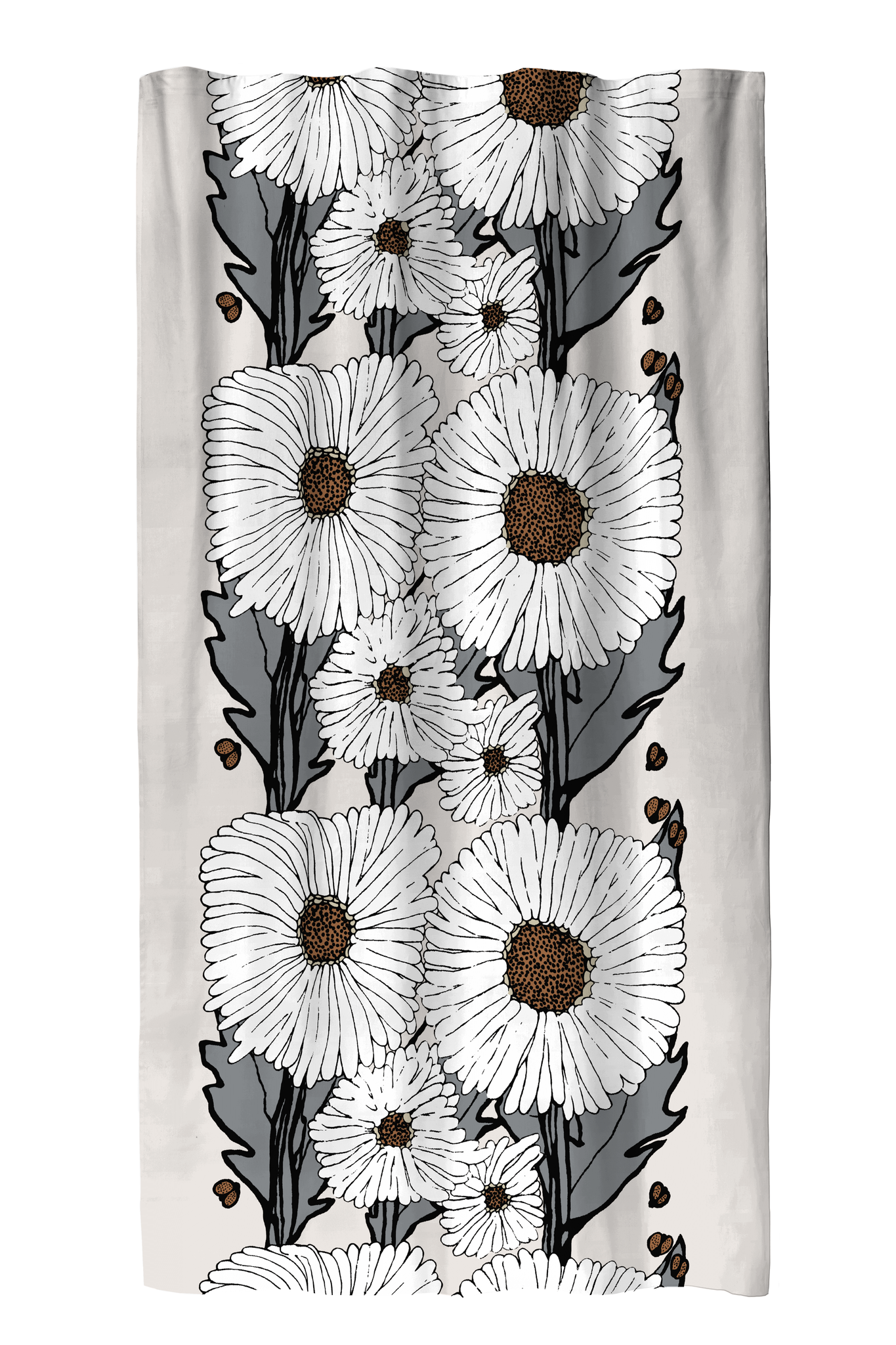 102674-9312; Vallila Hellekesä-verho Harmaa-beige / 140x250 cm 