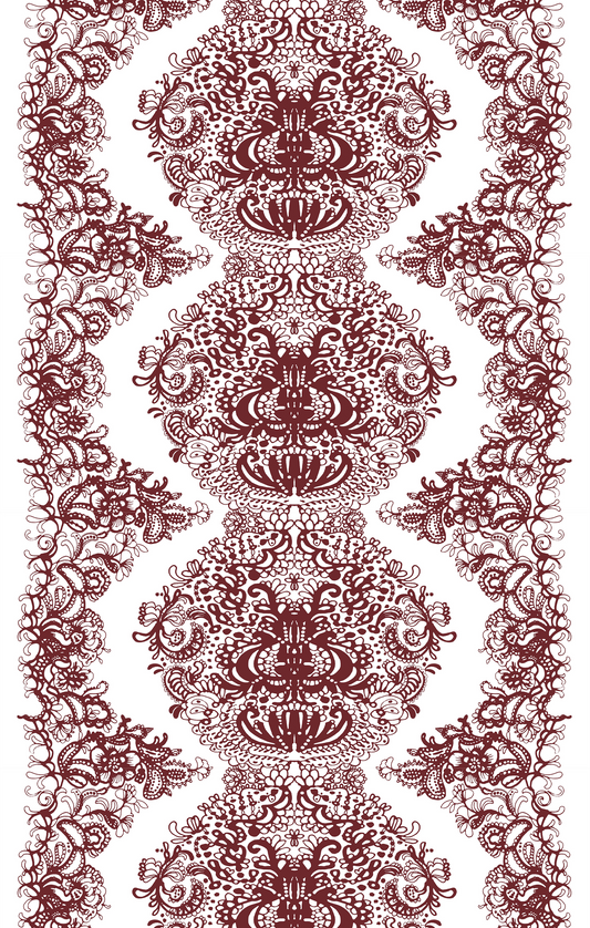 VS110097-4801; Vallila Mandariini-kangas 150 cm Punainen-valkoinen / 150 cm 
