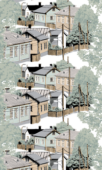 109027-7100; Vallila Naapurusto-kangas 150 cm Mintunvihreä / 150 cm 