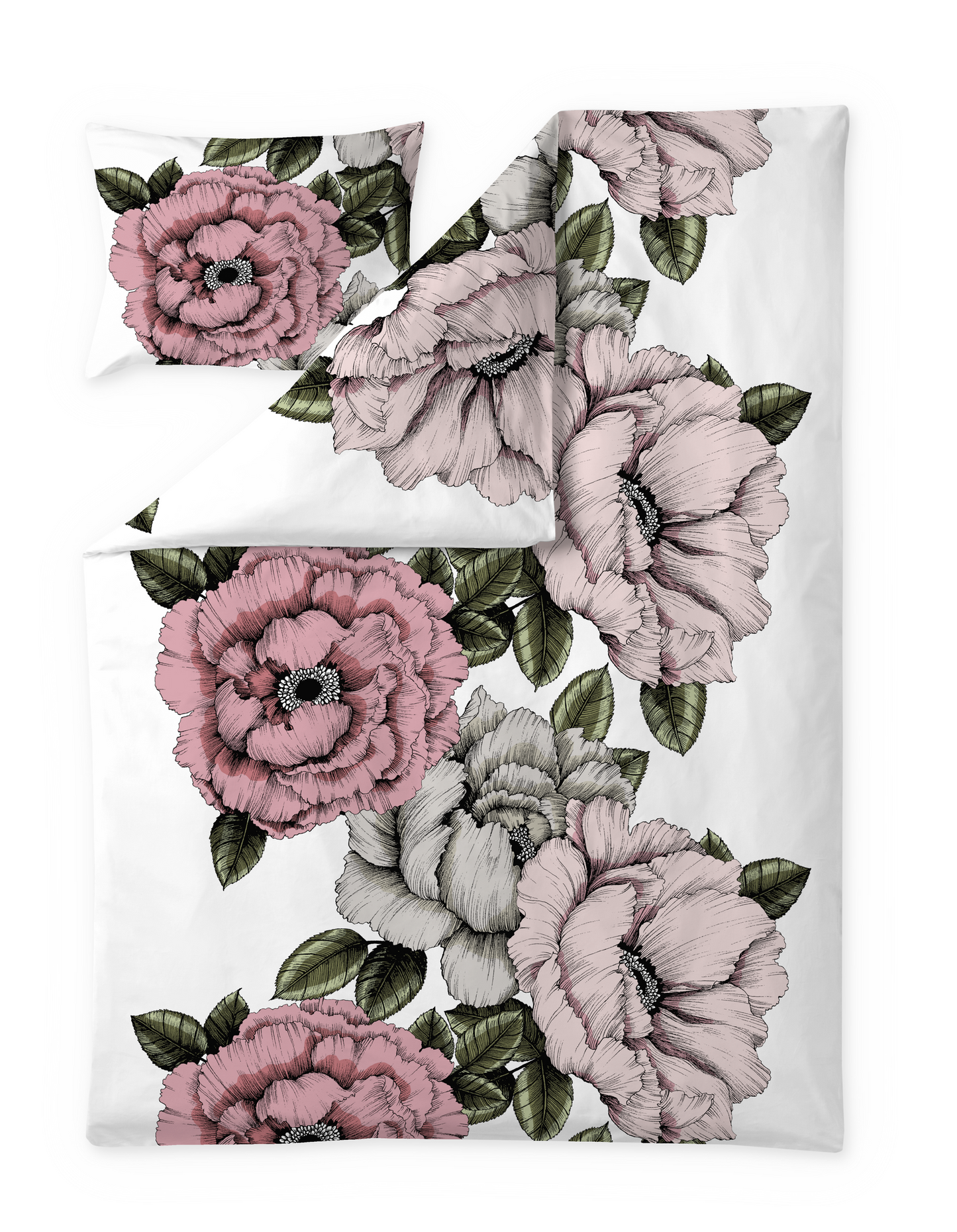 CT002753-4271; Vallila Alma-pussilakanasetti Pinkki-vihreä / 150x210 cm 