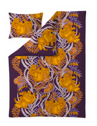 106705-4; Vallila Anais-satiinipussilakanasetti Violetti / 150x210 cm 