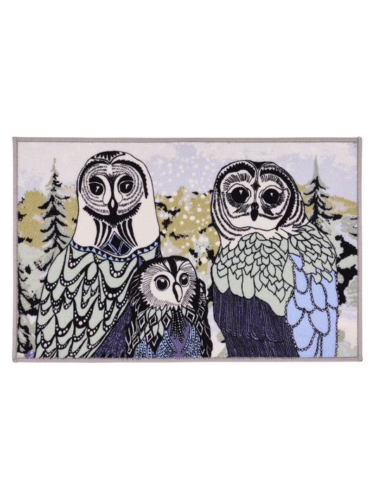 108746-6300; Vallila Huhuu-kynnysmatto Sininen-vihreä / 50x80 cm