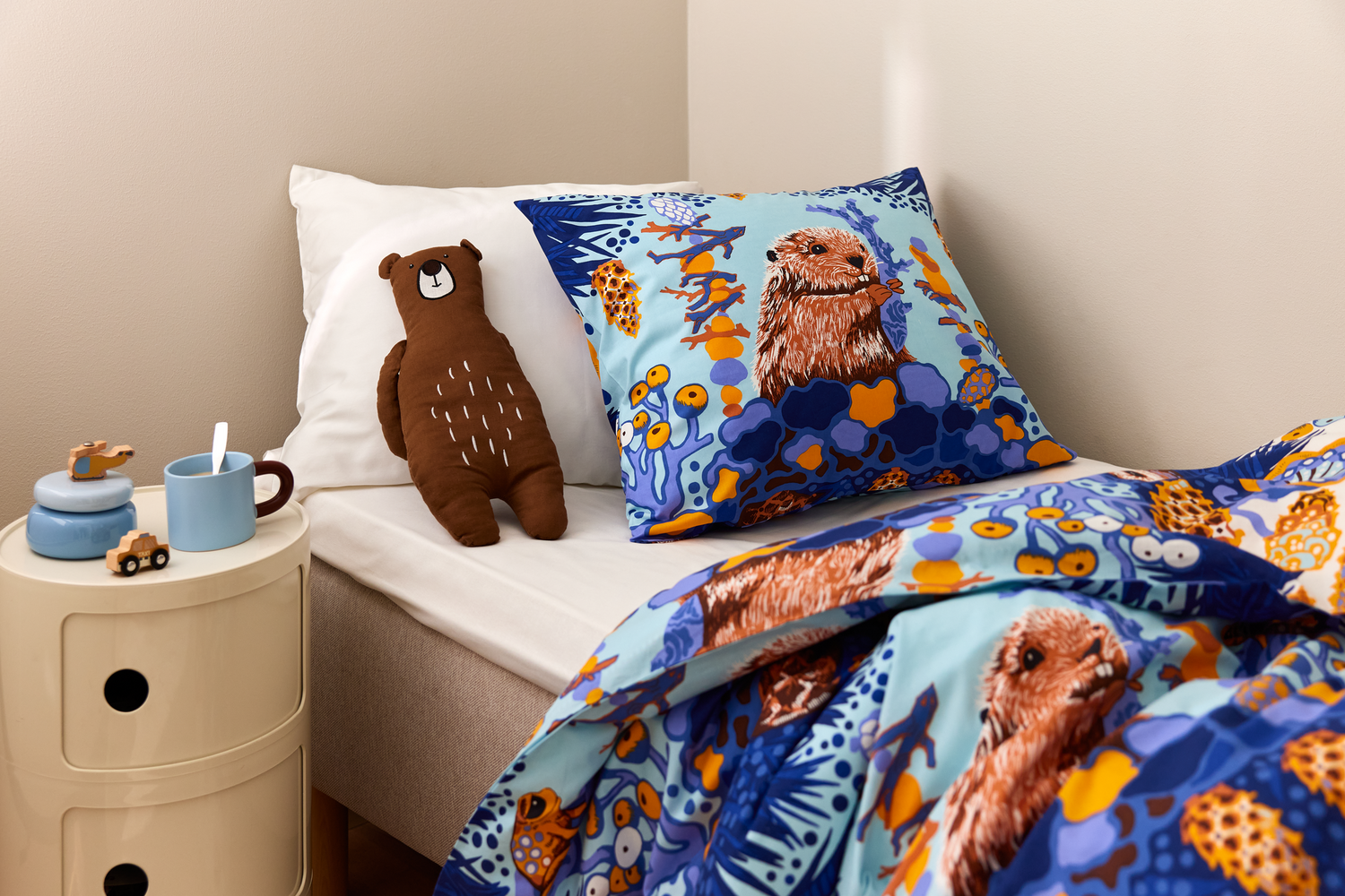 108004-6600_2; Vallila Alvar-pussilakanasetti Sininen / 120x160 cm 