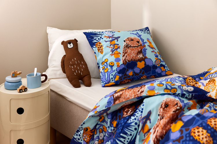 108004-6600_2; Vallila Alvar-pussilakanasetti Sininen / 120x160 cm 