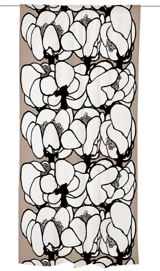 107212-162; Vallila Makeba-verho Savenharmaa / 140x250 cm 