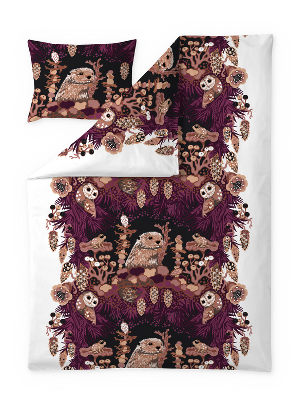 108003-4900; Vallila Alvar-pussilakanasetti Viininpunainen / 150x210 cm 