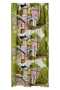 109010-4220; Vallila Naapurusto-verho Pinkki-keltainen / 140x250 cm 