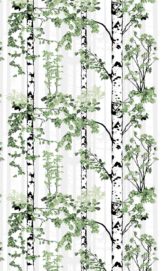 108855-7303; Vallila Luontopolku-vahakangasliina Sammaleenvihreä / 140x250 cm