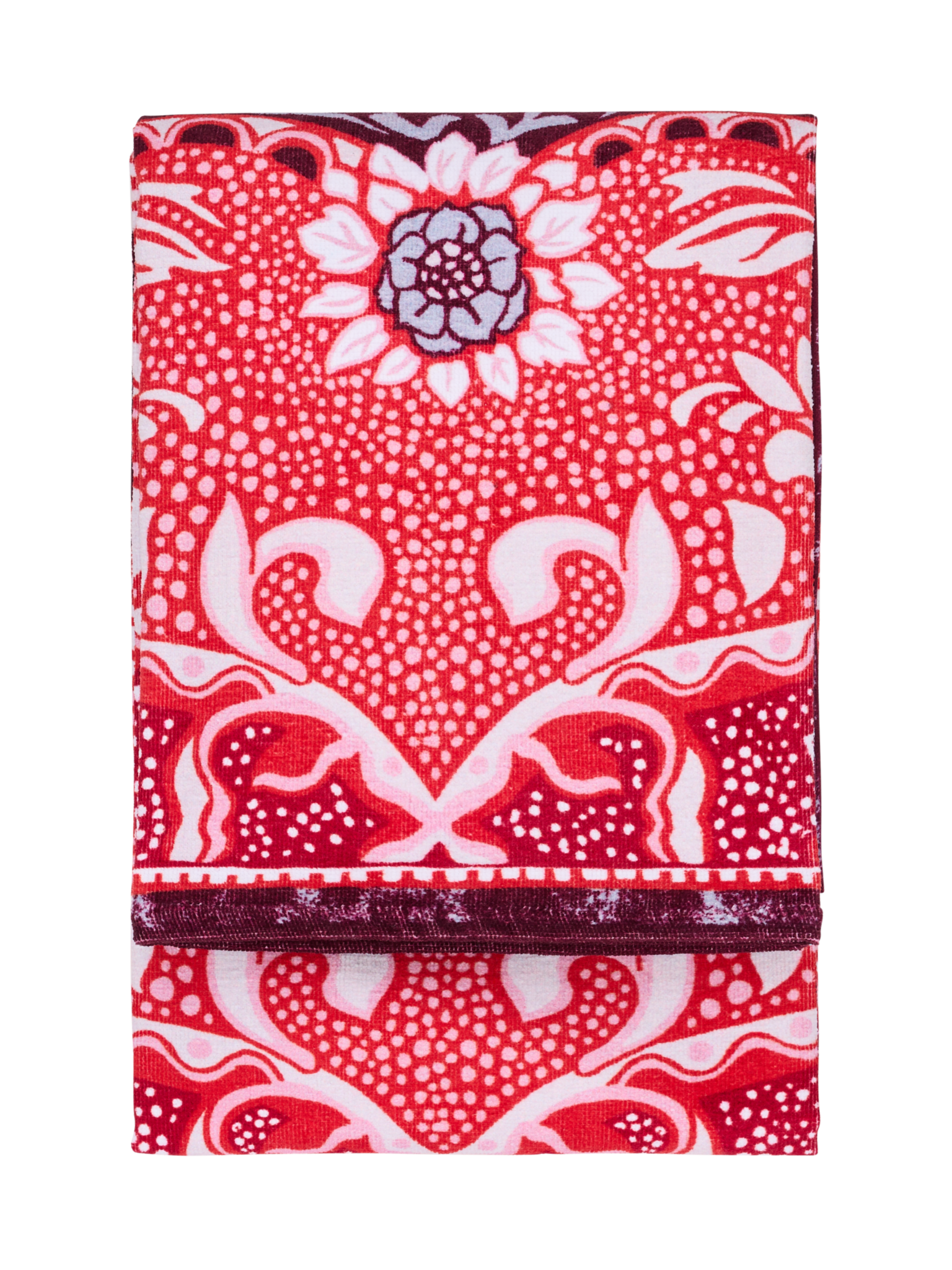 108958-4890; Vallila Sumeri-kylpypyyhe Punainen-harmaa / 70x140 cm 