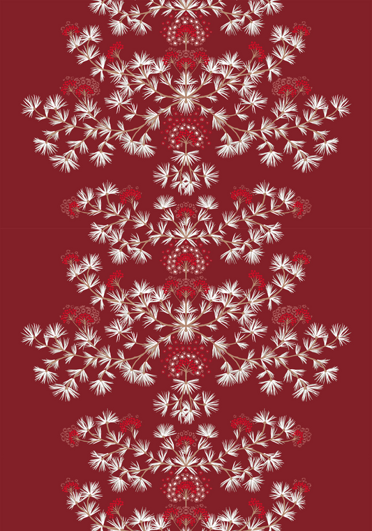 108833-4700; Vallila Havunen-vahakangasliina Punainen / 140x250 cm