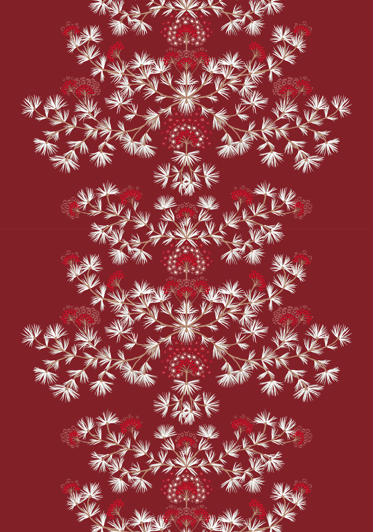 108833-4700; Vallila Havunen-vahakangasliina Punainen / 140x250 cm 