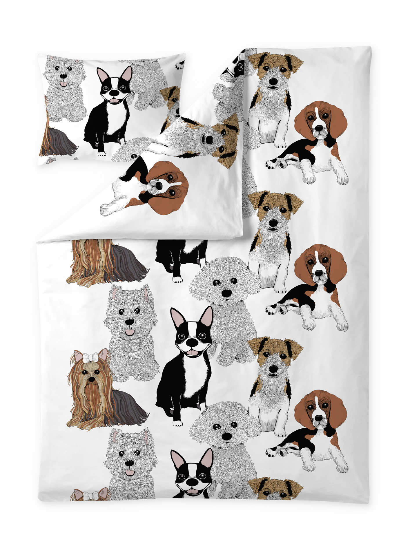 CT004086-1; Vallila Doggies-pussilakanasetti Valkoinen / 150x210 cm 