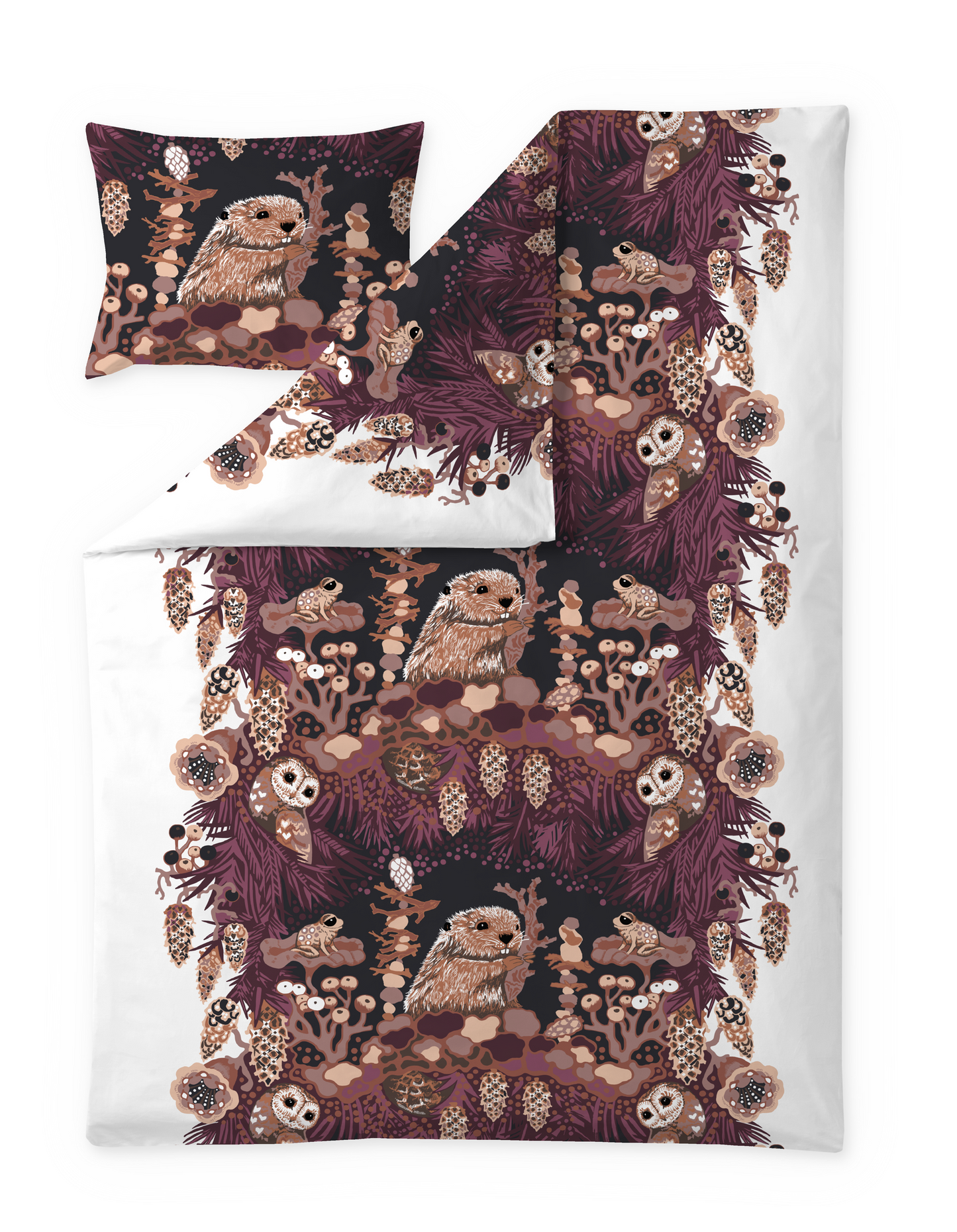 108003-4900; Vallila Alvar-pussilakanasetti Viininpunainen / 150x210 cm 