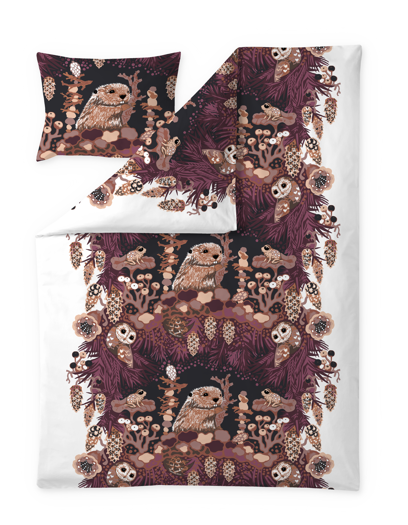 108003-4900; Vallila Alvar-pussilakanasetti Viininpunainen / 150x210 cm 