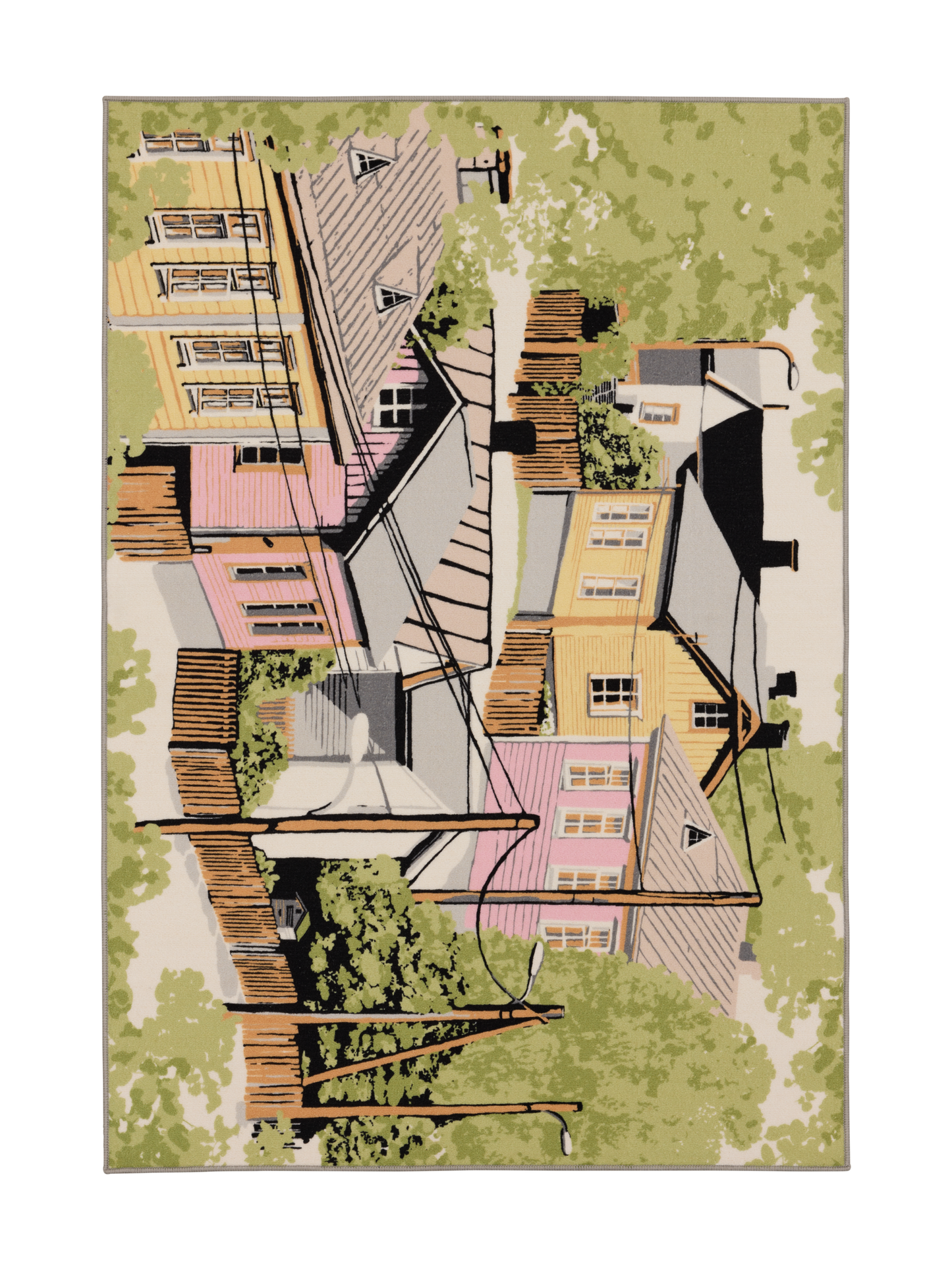 109079-4220; Vallila Naapurusto-matto Pinkki-keltainen / 133x190 cm 