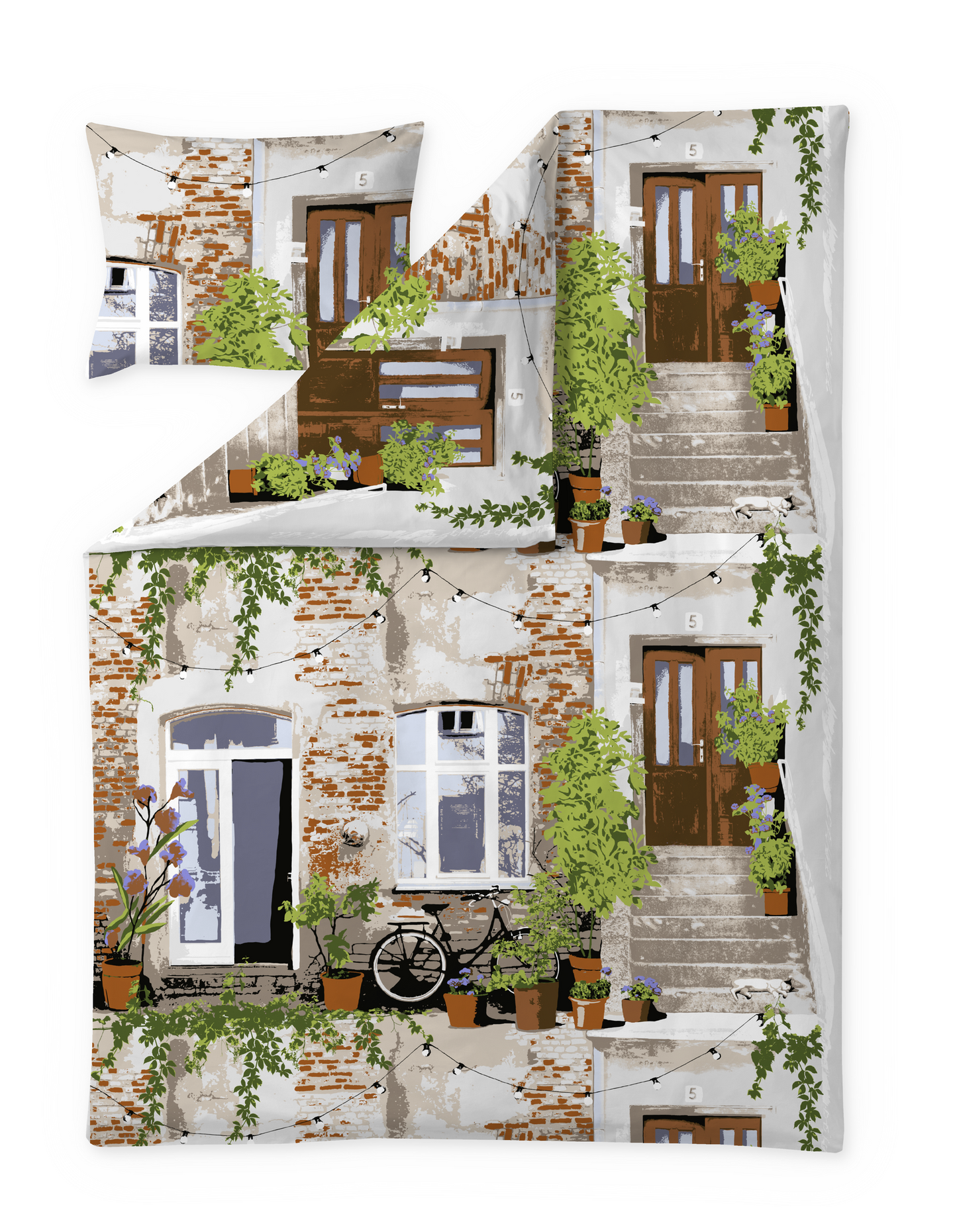 104723-2; Vallila Sisäpiha-pussilakanasetti Laventeli / 150x210 + 50x60 cm 