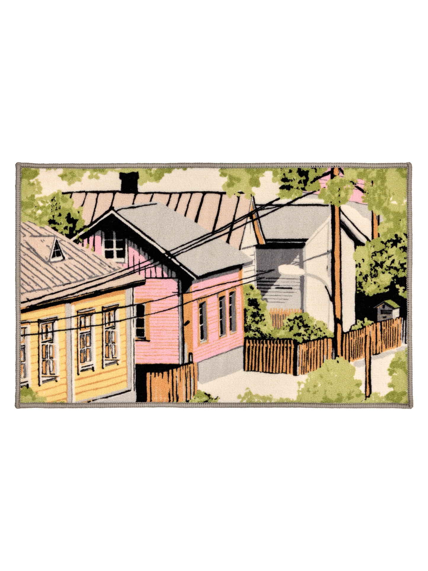 109077-4220; Vallila Naapurusto-kynnysmatto Pinkki-keltainen / 50x80 cm 