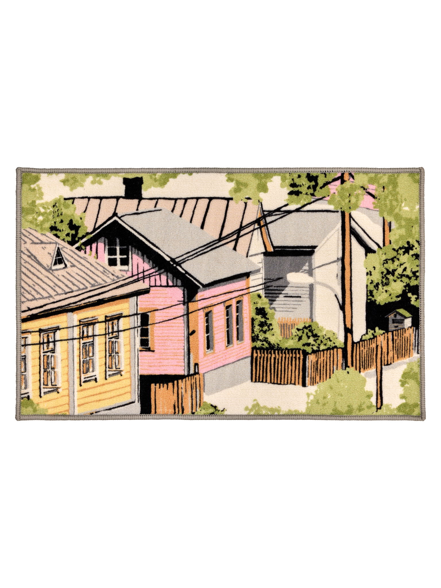 109077-4220; Vallila Naapurusto-kynnysmatto Pinkki-keltainen / 50x80 cm 