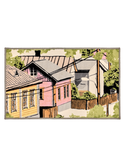 109077-4220; Vallila Naapurusto-kynnysmatto Pinkki-keltainen / 50x80 cm 