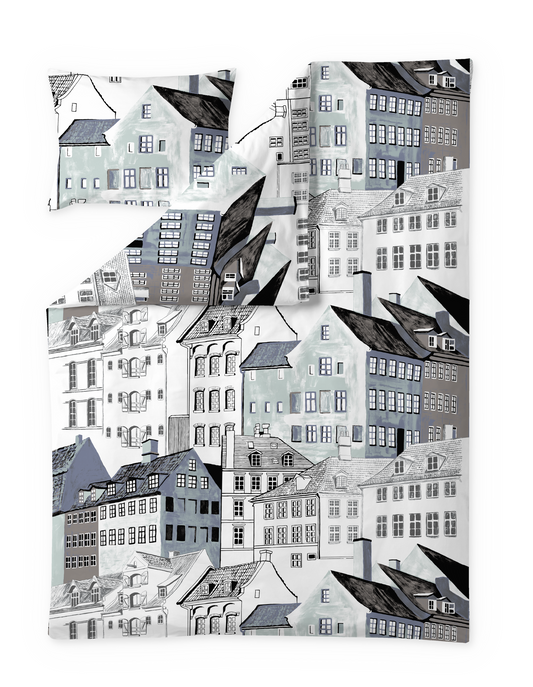 CT003282-6370; Vallila Kobenhavn-pussilakanasetti Mintunvihreä / 150x210 cm
