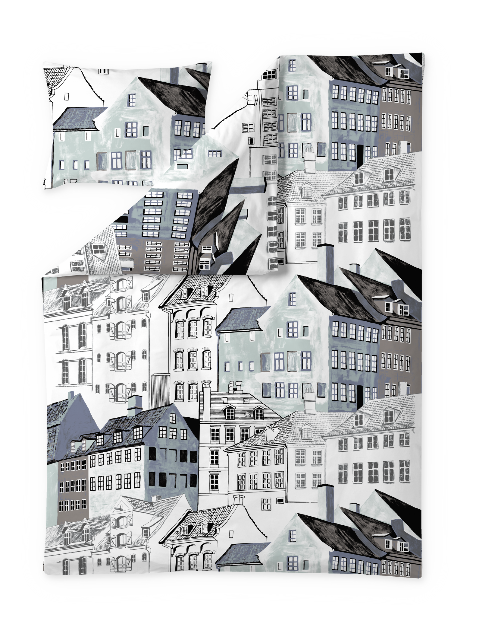 CT003282-6370; Vallila Kobenhavn-pussilakanasetti Mintunvihreä / 150x210 cm 
