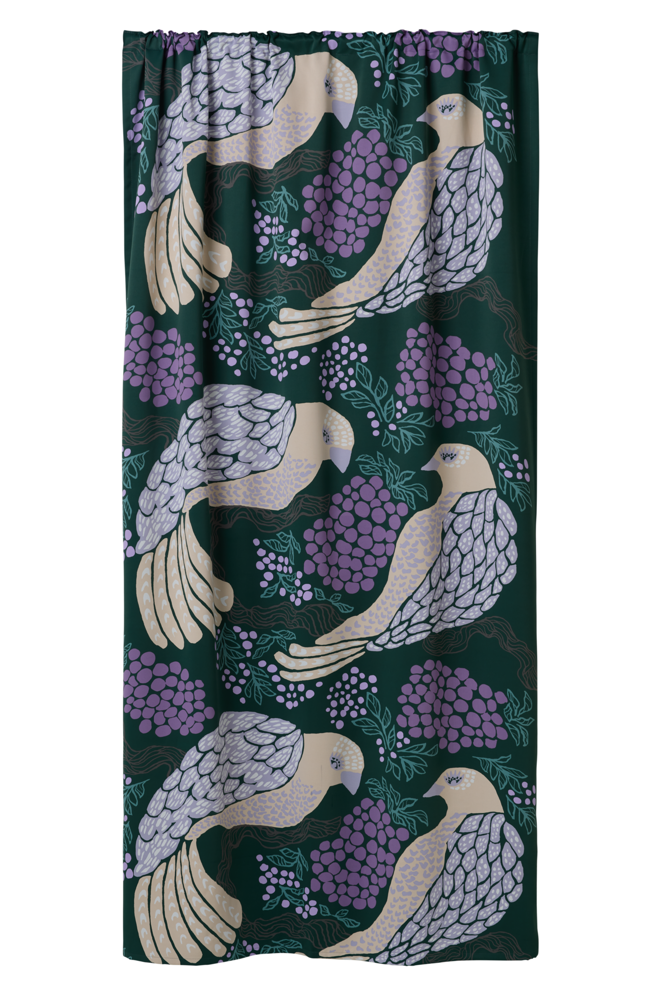 108824-7851; Vallila Viserrys-pimennysverho Vihreä-violetti / 140x250 cm 