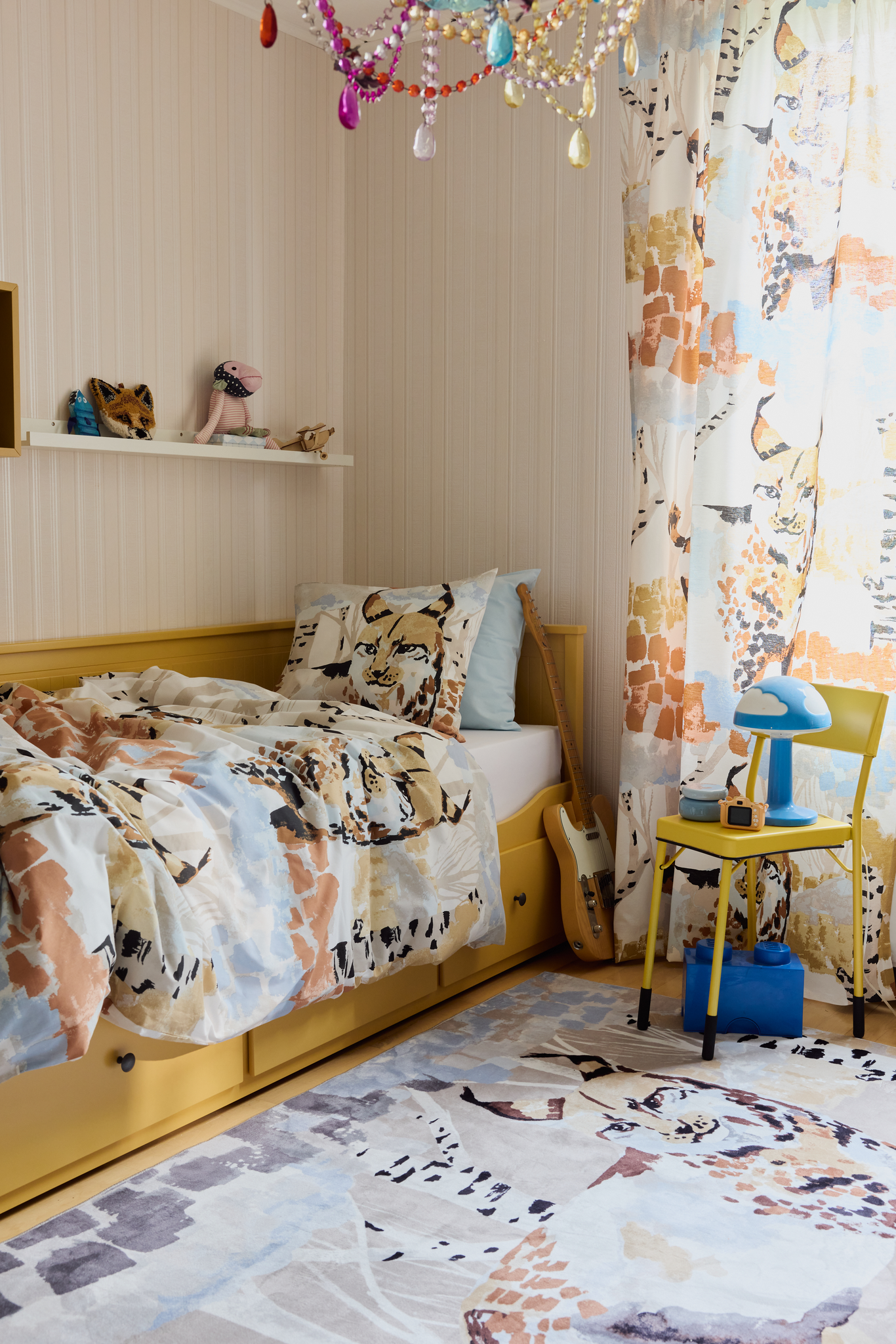 23310-101305-1060CU_2; Vallila Ilves-verho Beige / Sininen / 140x250 cm 